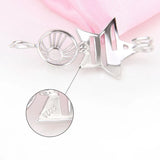 925 Silver Independence Pendant Flag Star Shape Pearl Locket