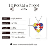 925 Silver Autism Awareness Heart Pearl Locket