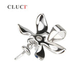 925 Silver Blue Flower Pearl Pendant Charms for Jewelry Making