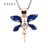 925 Silver Blue Flower Pearl Pendant Charms for Jewelry Making