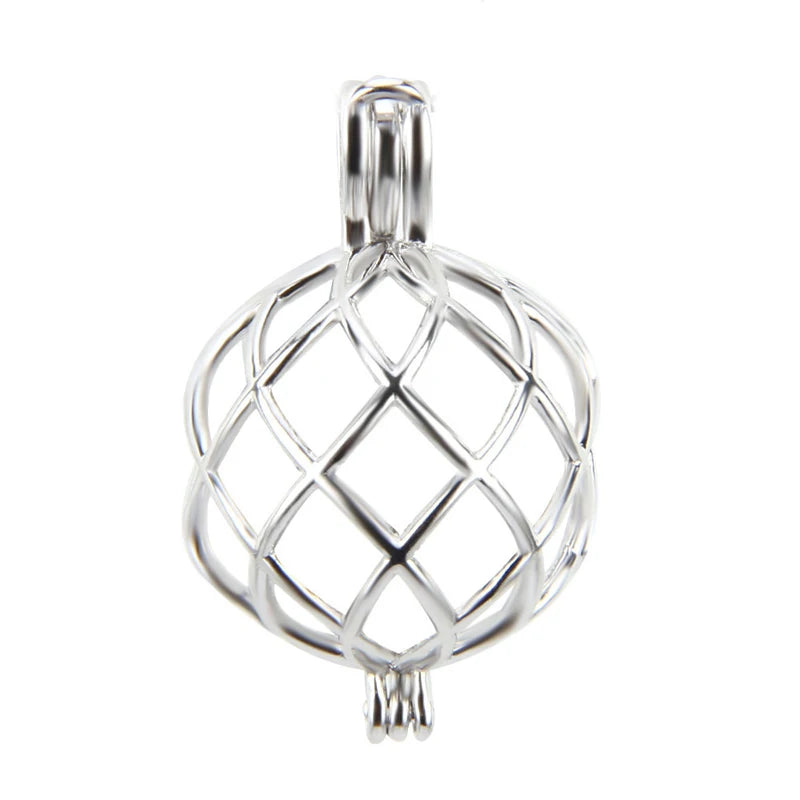 925 Silver Big Twisted Ball Cage Pendant