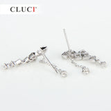 925 Silver CZ & Pearl Earrings - Wedding Jewelry