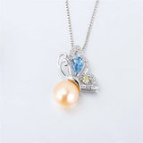 925 Silver Butterfly Pendant Zircon Jewelry Gift for Women SP406SB