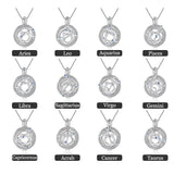 925 Silver CZ 12 Constellations Necklace Pendant DIY Pearl Charms Cage SC475SB