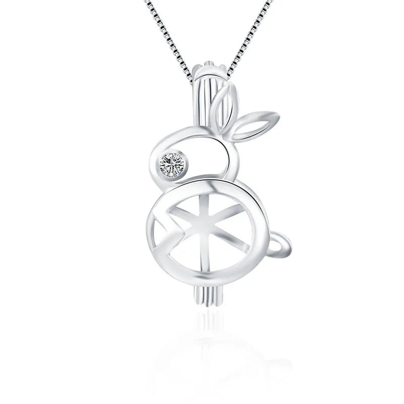 925 Silver Rabbit Necklace Pendant Real Rabbit Silver Pendant