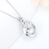 925 Silver Cage Pendant Pearl Locket Necklace Mother's Day Gift