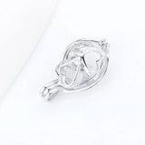 925 Silver Cage Pendant Pearl Locket Necklace Mother's Day Gift