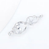 925 Silver Cage Pendant Pearl Locket Necklace Mother's Day Gift
