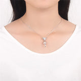 925 Sterling Silver Fox Zircon Locket Pendant SC065SB