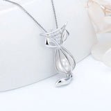 925 Sterling Silver Fox Zircon Locket Pendant SC065SB