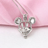 925 Silver Mouse Cage Pendant Necklace SC171SB