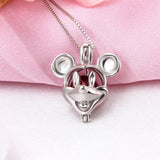 925 Silver Mouse Cage Pendant Necklace SC171SB