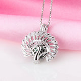 925 Sterling Silver Peacock Cage Pendant for Women