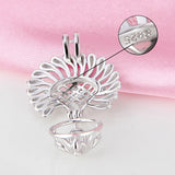 925 Sterling Silver Peacock Cage Pendant for Women