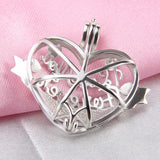 Mother Love Heart Shaped Pearl Cage Locket Pendant