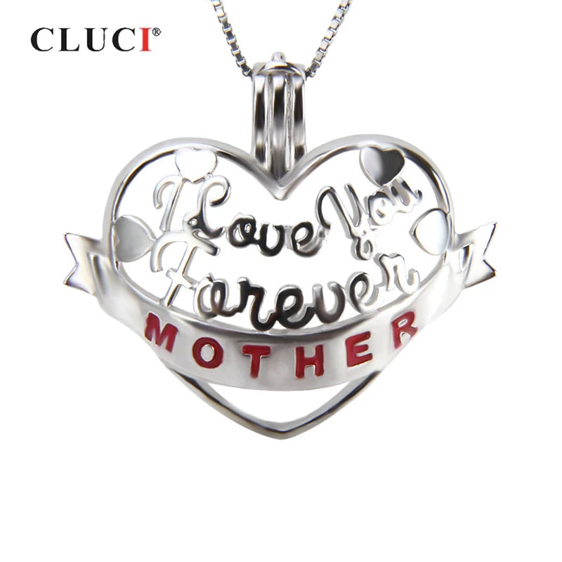 Mother Love Heart Shaped Pearl Cage Locket Pendant