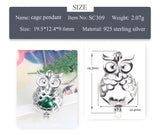 925 Silver Owl Charm Pendant for Women SC309SB