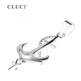 925 Sterling Silver Anchor Shaped Pearl Pendant