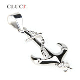 925 Sterling Silver Anchor Shaped Pearl Pendant