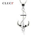 925 Sterling Silver Anchor Shaped Pearl Pendant