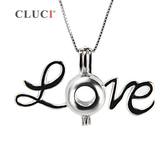 925 Silver Charm Pendant Necklace DIY Jewelry Women Pearl Locket SC204SB
