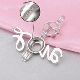 925 Silver Charm Pendant Necklace DIY Jewelry Women Pearl Locket SC204SB