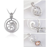 Wave Shape Pearl Cage Locket Pendant for Necklace SC376SB