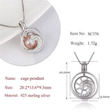 Wave Shape Pearl Cage Locket Pendant for Necklace SC376SB