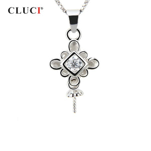 925 Silver Chinese Kont Shaped Pendant Pearl Mounting