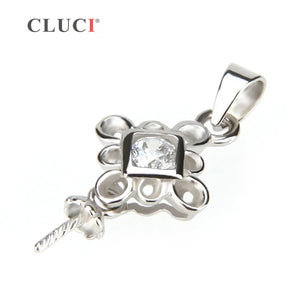 925 Silver Chinese Kont Shaped Pendant Pearl Mounting