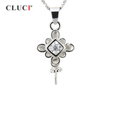 925 Silver Chinese Kont Shaped Pendant Pearl Mounting