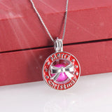 925 Silver Christmas Cage Pendant w/ Bowknot Round Charms Pearl Locket