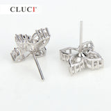 925 Silver Clover Earrings Women's Jewelry SE039SB