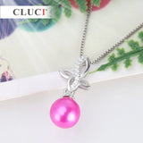 Sterling Silver Cross Shape Pearl Pendant Necklace SP255SB