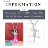 Sterling Silver Cross Shape Pearl Pendant Necklace SP255SB