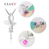 Sterling Silver Cross Shape Pearl Pendant Necklace SP255SB