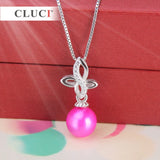 Sterling Silver Cross Shape Pearl Pendant Necklace SP255SB