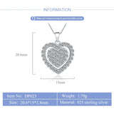 925 Silver Heart Pendant with Zircons Valentine Gift