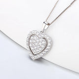 925 Silver Heart Pendant with Zircons Valentine Gift