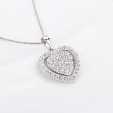 925 Silver Heart Pendant with Zircons Valentine Gift