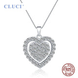 925 Silver Heart Pendant with Zircons Valentine Gift