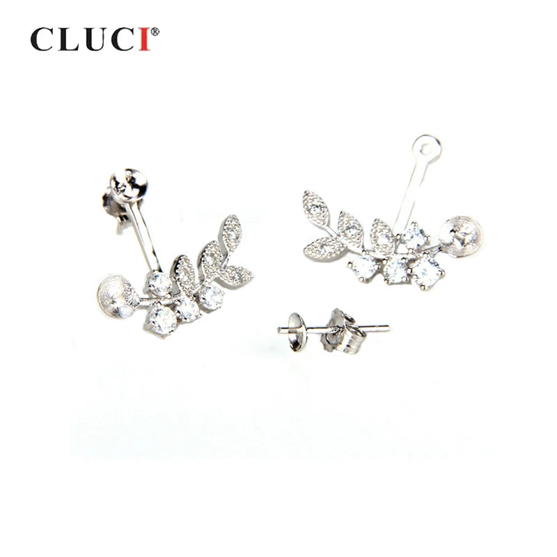 925 Silver Demountable Foliage Earrings for Women