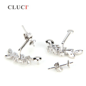 925 Silver Demountable Foliage Earrings for Women