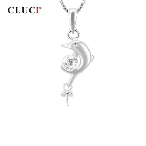 925 Silver Dolphin Pearl Pendant Mounting Jewelry Making