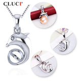 925 Silver Dolphin Animal Pendant for 7mm Pearl SP318SB