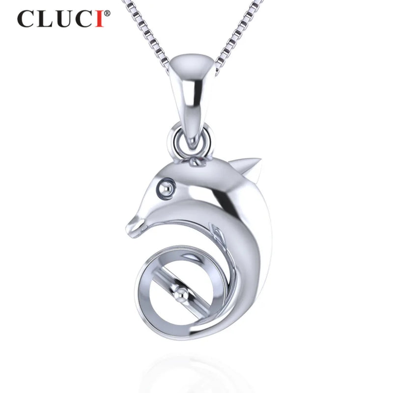 925 Silver Dolphin Animal Pendant for 7mm Pearl SP318SB