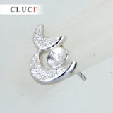 925 Silver Double Moon Earrings For Women SE043SB