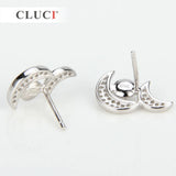 925 Silver Double Moon Earrings For Women SE043SB