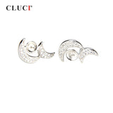 925 Silver Double Moon Earrings For Women SE043SB