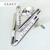 925 Sterling Silver Double V Earrings Pearl Earring Mounting